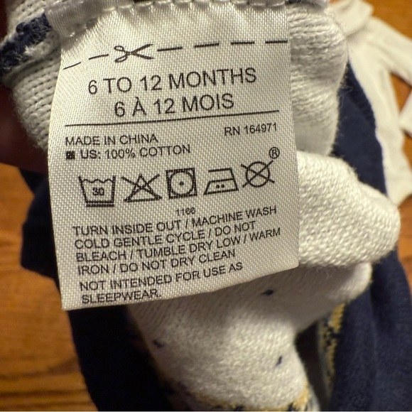 Like New Janie and Jack Navy and White Collared Top Hedgehog print 6-12M - Picture 5 of 10